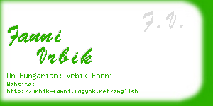 fanni vrbik business card
